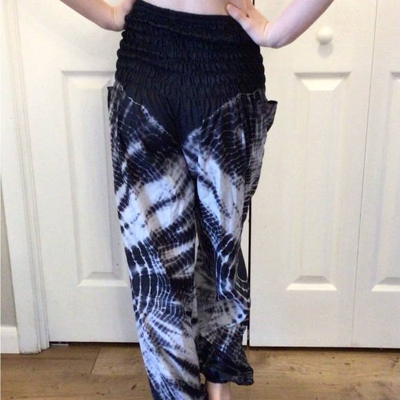 ISP Dancewear Black & White Tie Dyed Hip Hop Hammer Pants Size Adult XS - Picture 3 of 9